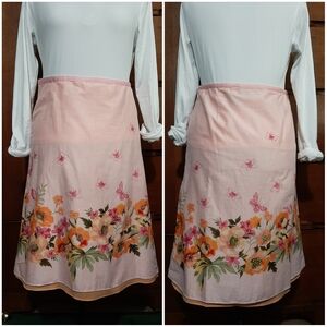 Liz Claiborne Light Pink Floral A-Line Skirt